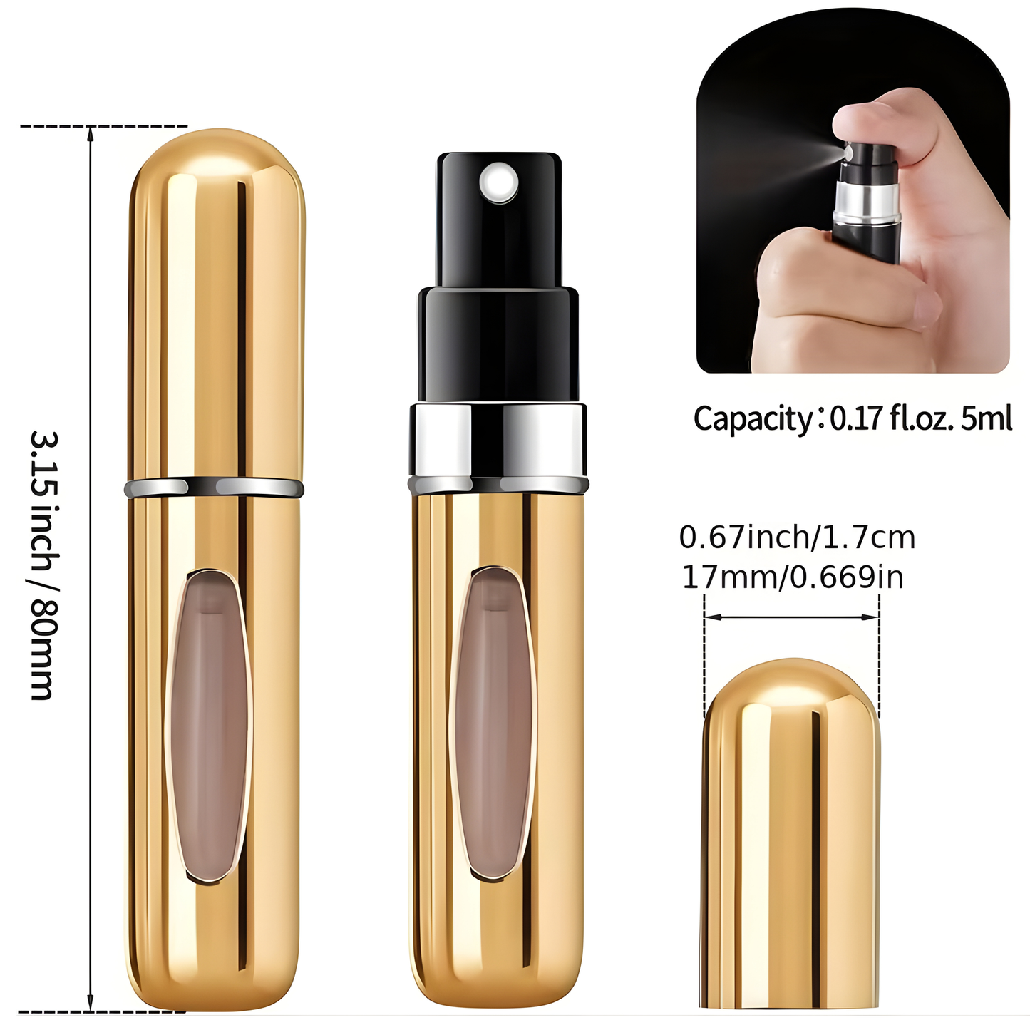Mini Refillable Perfume Atomizer Aluminum